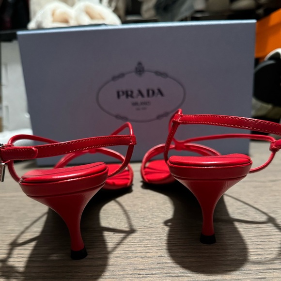 Prada Heeled Leather Sandals - Picture 12 of 13